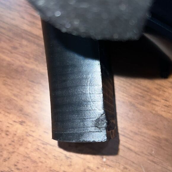 Black Italian Leather Knee High Western Heeled Boots Pointed Toe 9.5 Pour LAmour - Picture 6 of 11